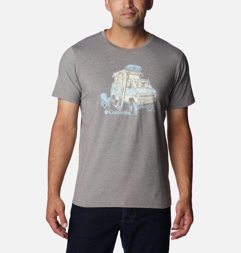 Men's Sun Trek Technical T-Shirt, Color: City Grey Heather, H2O Fanatic 2, image 1