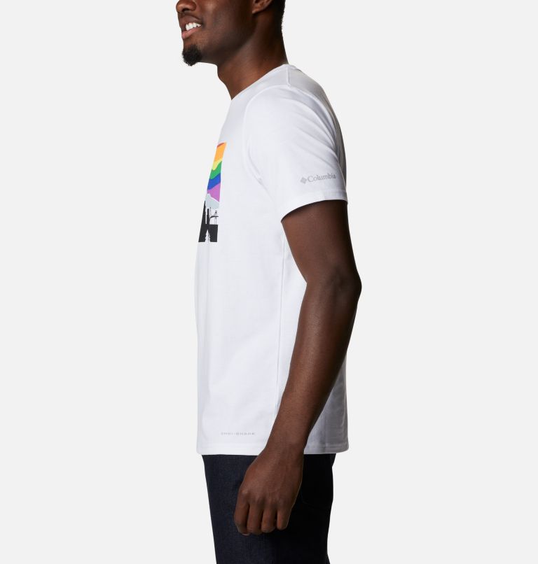 Camiseta técnica Sun Trek para hombre, Color: White, Graphic Skyline, image 3