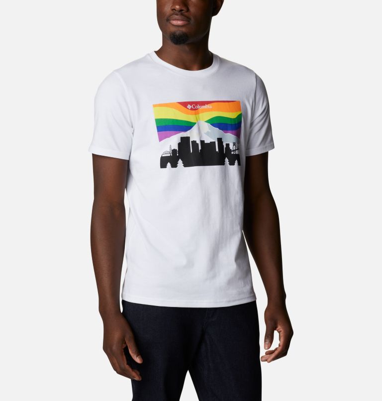 Camiseta técnica Sun Trek para hombre, Color: White, Graphic Skyline, image 5