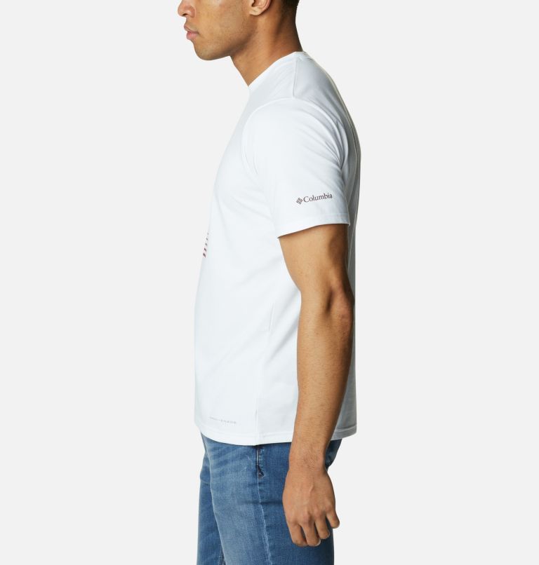 Camiseta técnica Sun Trek para hombre, Color: White, Hike Graphic, image 3