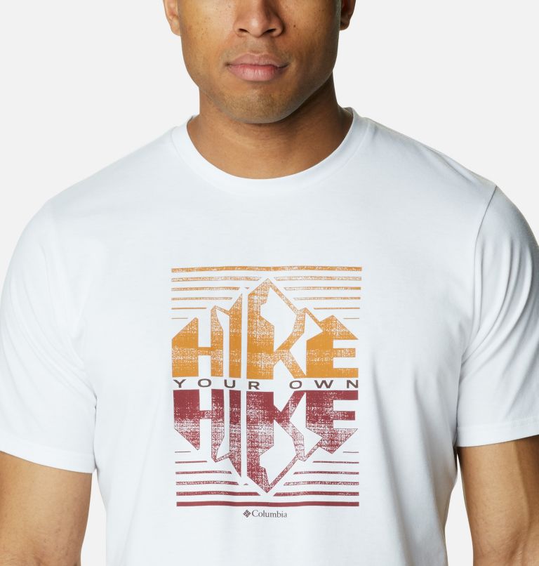 Camiseta técnica Sun Trek para hombre, Color: White, Hike Graphic, image 4