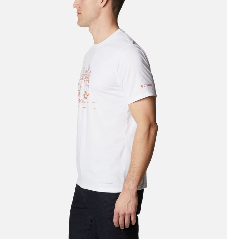 Thumbnail: Men's Sun Trek Technical T-Shirt, Color: White, Van Life Graphic, image 3