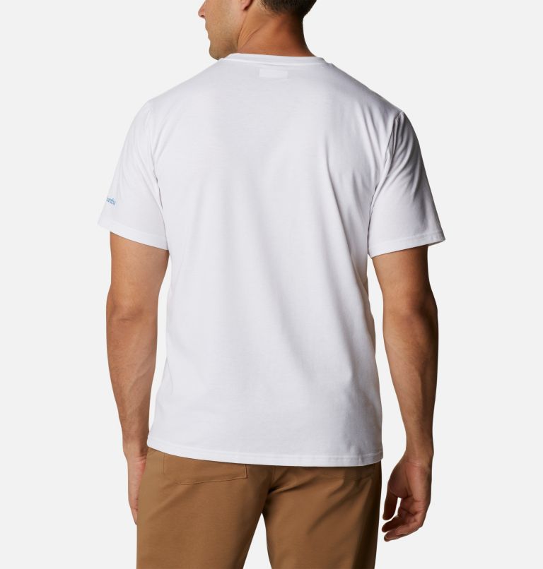 Thumbnail: Men's Sun Trek Technical T-Shirt, Color: White, All For Outdoors Graphic, image 2