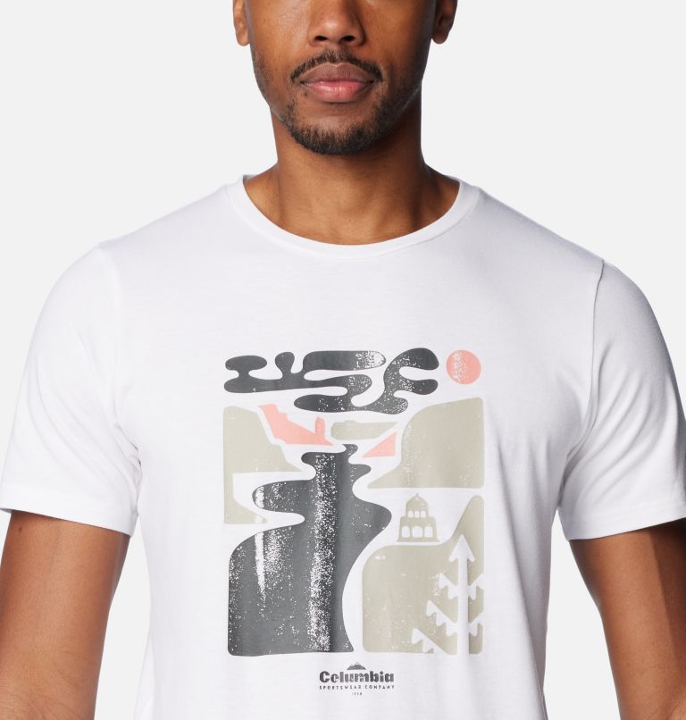 Camiseta técnica Sun Trek para hombre, Color: White, Simple Gorge, image 4