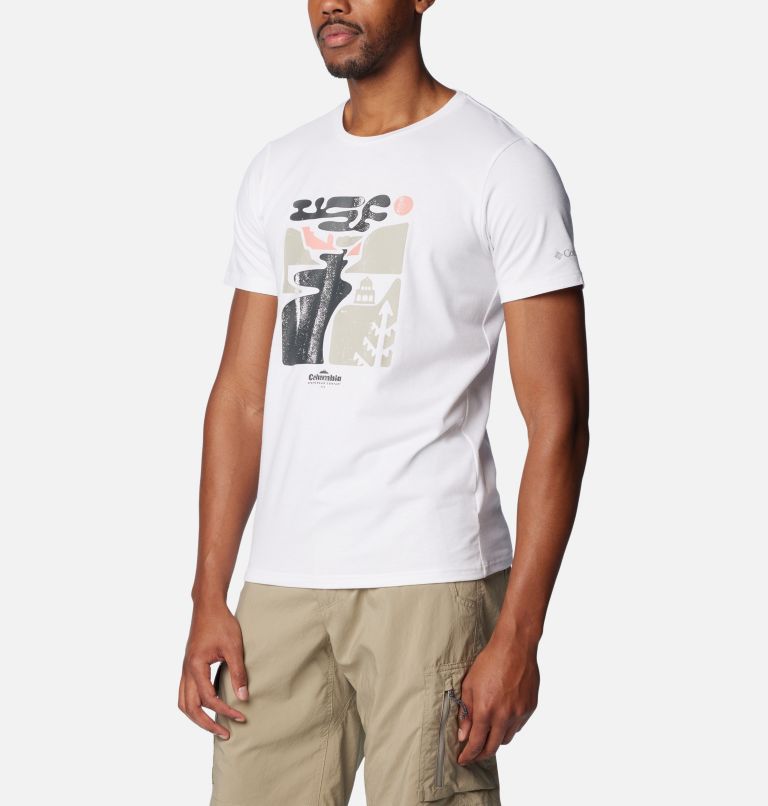 Camiseta técnica Sun Trek para hombre, Color: White, Simple Gorge, image 5