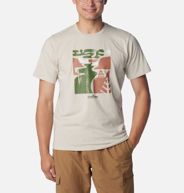Camiseta técnica Sun Trek para hombre, Color: Dark Stone, Simple Gorge, image 1