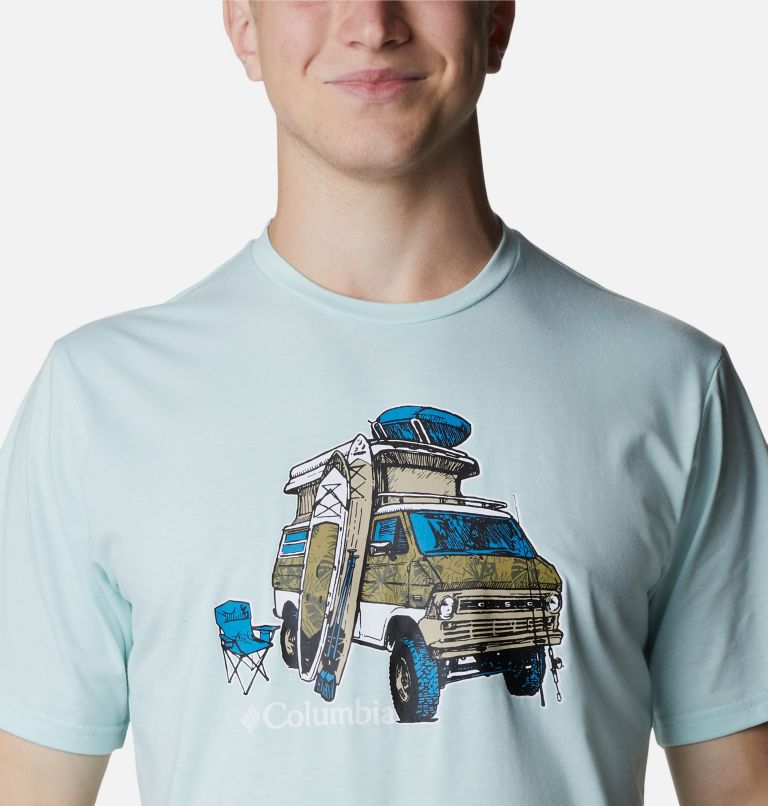 Camiseta técnica Sun Trek para hombre, Color: Icy Morn, H2O Fanatic Graphic, image 4