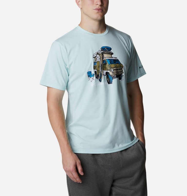 Thumbnail: Men's Sun Trek Technical T-Shirt, Color: Icy Morn, H2O Fanatic Graphic, image 5