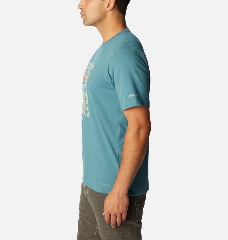 Camiseta técnica Sun Trek para hombre, Color: Cloudburst, Simple Gorge, image 3