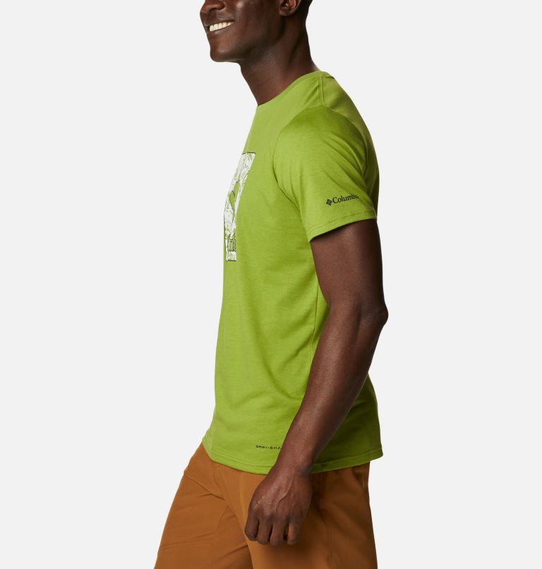 Camiseta técnica Sun Trek para hombre, Color: Matcha Floral Fill, image 3