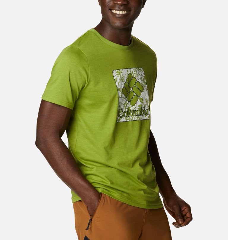 Men's Sun Trek Technical T-Shirt, Color: Matcha Floral Fill