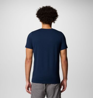 Men's Sun Trek Short Sleeve Graphic Tee, Color: Collegiate Navy, Explore Outdoors, image 2