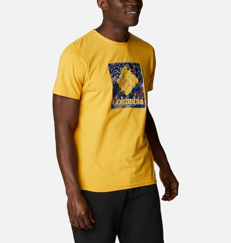 Camiseta técnica Sun Trek para hombre, Color: Bright Gold Camp Fill, image 5