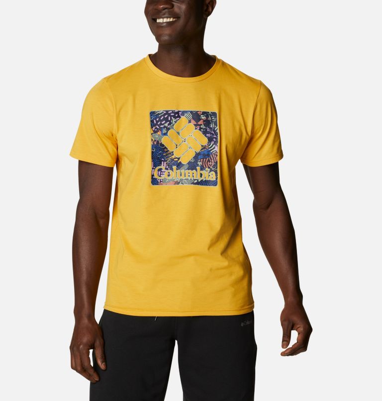 Camiseta técnica Sun Trek para hombre, Color: Bright Gold Camp Fill, image 1