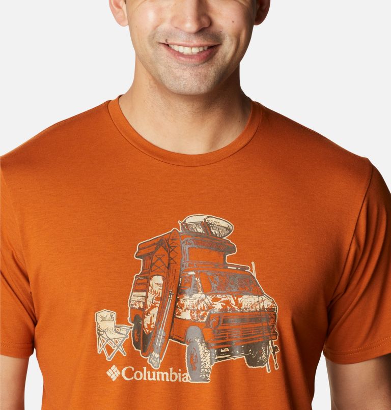 Camiseta técnica Sun Trek para hombre, Color: Warm Copper Heather, H2O Fanatic 2, image 4