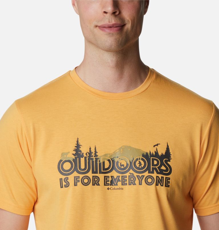 Thumbnail: T-shirt Technique Sun Trek Homme, Color: Mango, All For Outdoors Graphic, image 4