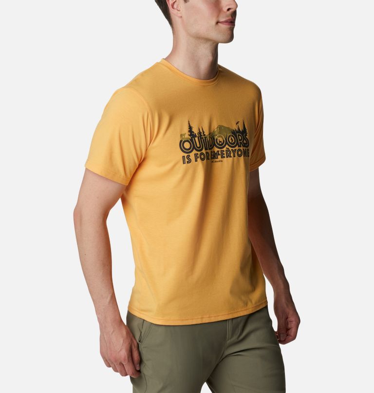 Thumbnail: Men's Sun Trek Technical T-Shirt, Color: Mango, All For Outdoors Graphic, image 5