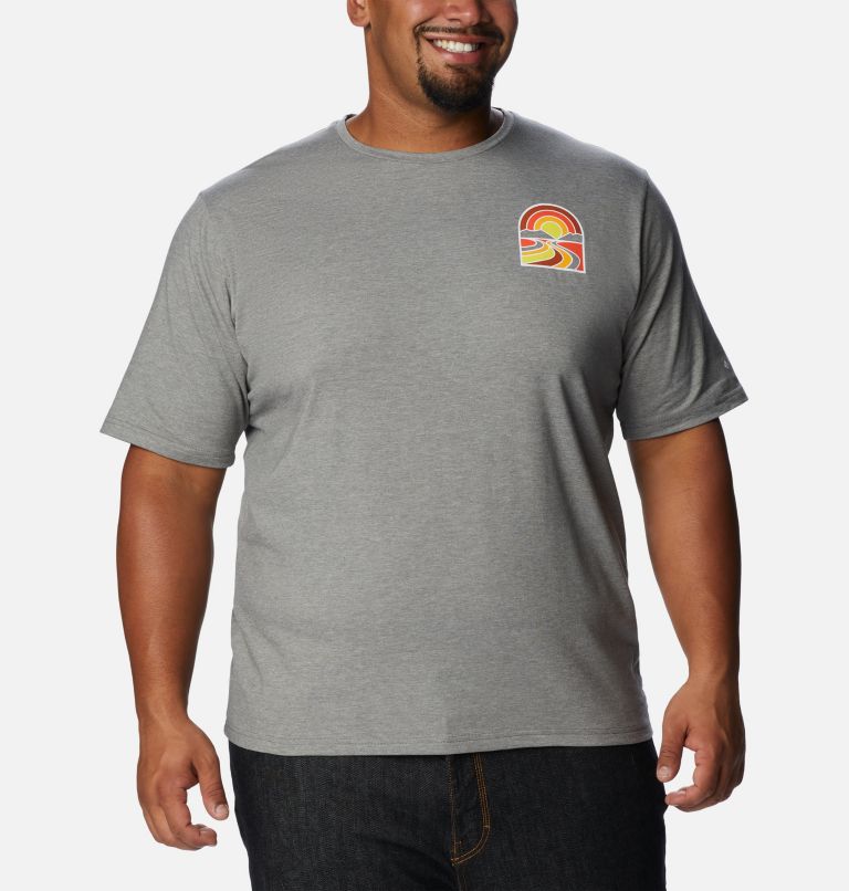 Men's Sun Trek Short Sleeve Graphic T-Shirt - Big, Color: City Grey Heather, Suntrek Trails Chest, image 1
