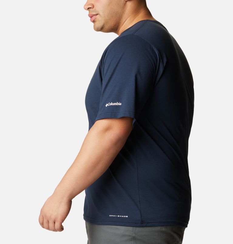 Thumbnail: Men's Sun Trek Short Sleeve Graphic T-Shirt - Big, Color: Collegiate Navy, Tropical Graphic, image 3