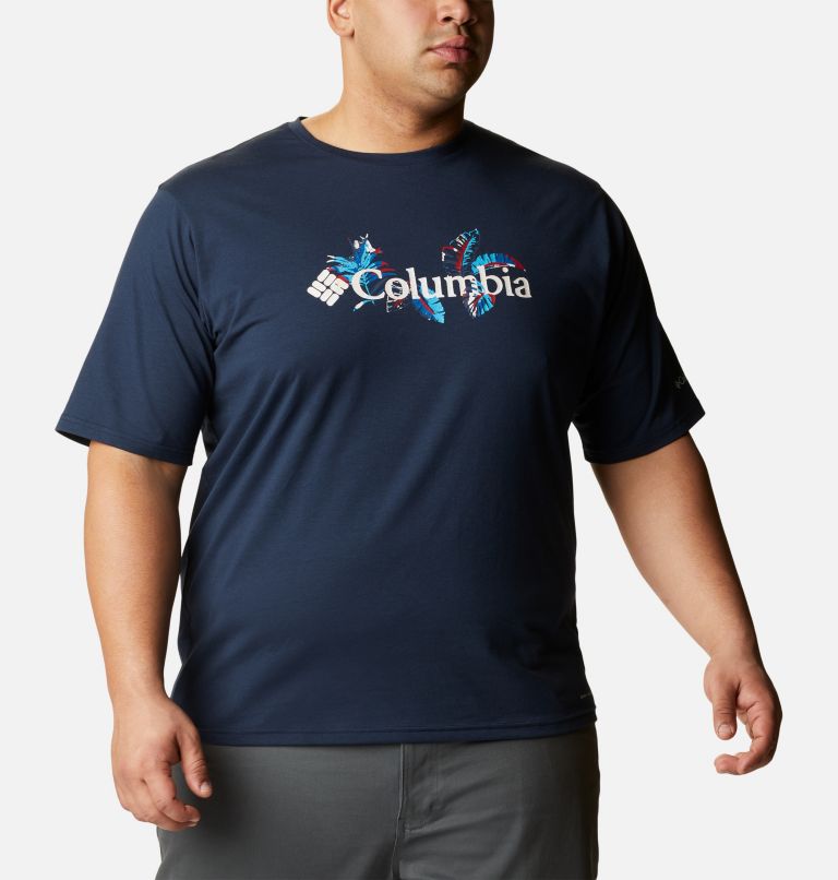 Men's Sun Trek Short Sleeve Graphic T-Shirt - Big, Color: Collegiate Navy, Tropical Graphic
