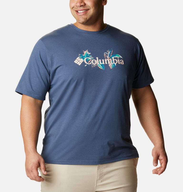 Thumbnail: T-shirt imprimé à manches courtes Sun Trek Homme - Tailles fortes, Color: Dark Mountain, Tropical Graphic, image 5