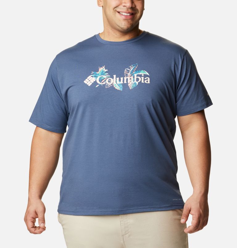 T-shirt imprimé à manches courtes Sun Trek Homme - Tailles fortes, Color: Dark Mountain, Tropical Graphic, image 1