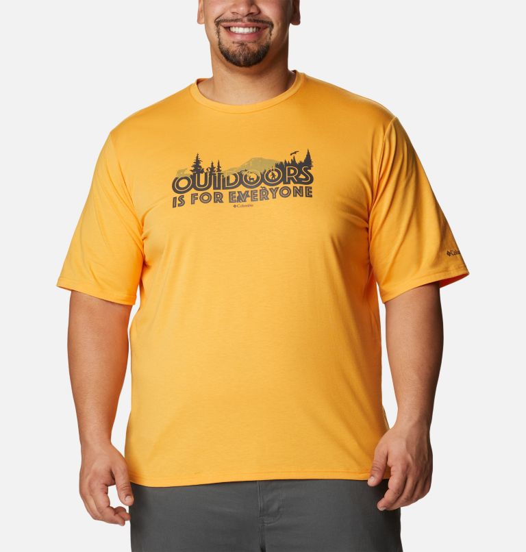 Thumbnail: Men's Sun Trek Short Sleeve Graphic T-Shirt - Big, Color: Mango, All For Outdoors Graphic, image 1