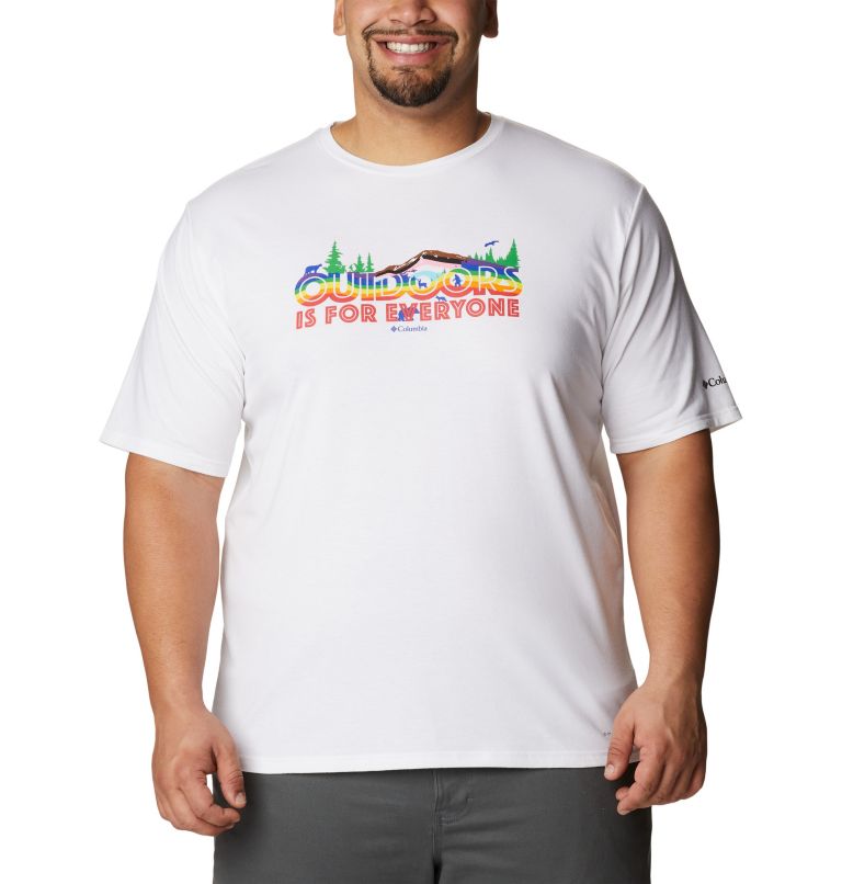 Men's Sun Trek Pride Graphic T-Shirt - Tall, Color: White, All For Outdoor Pride Graphic, image 1