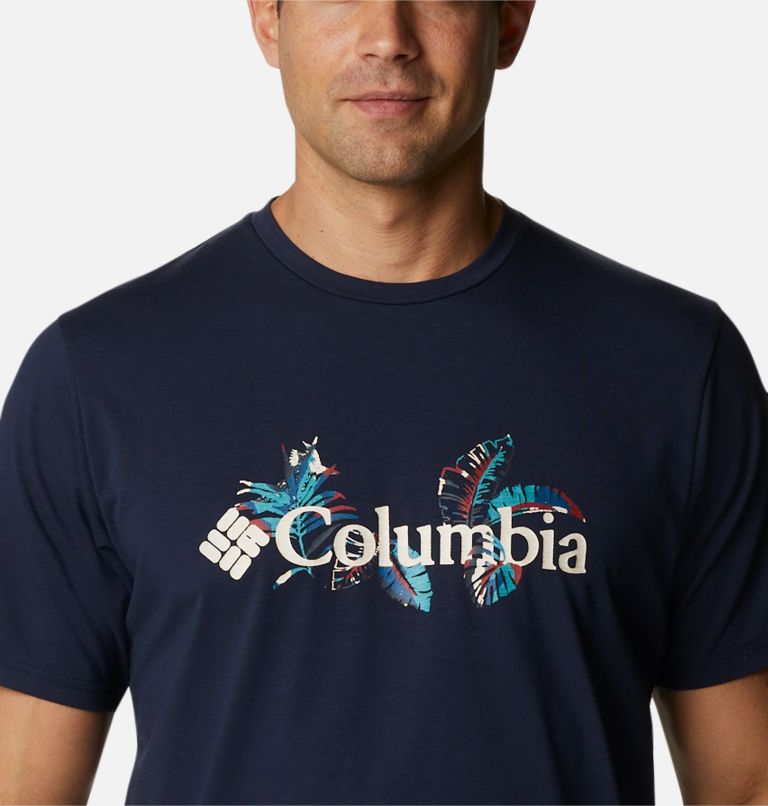Men's Sun Trek Short Sleeve Graphic T-Shirt - Tall, Color: Collegiate Navy, Tropical Graphic, image 4