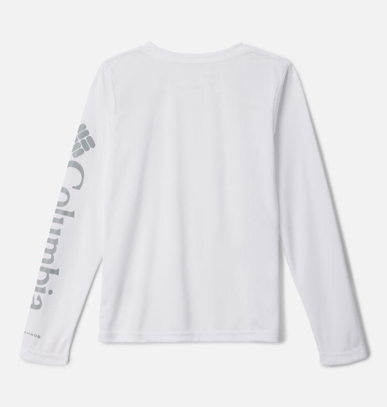 Girls' PFG Tidal Long Sleeve Shirt, Color: White, image 2