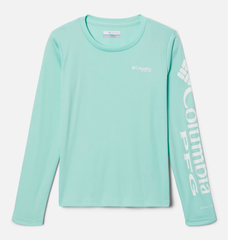 Girls' PFG Tidal Long Sleeve Shirt, Color: Mint Cay, image 1