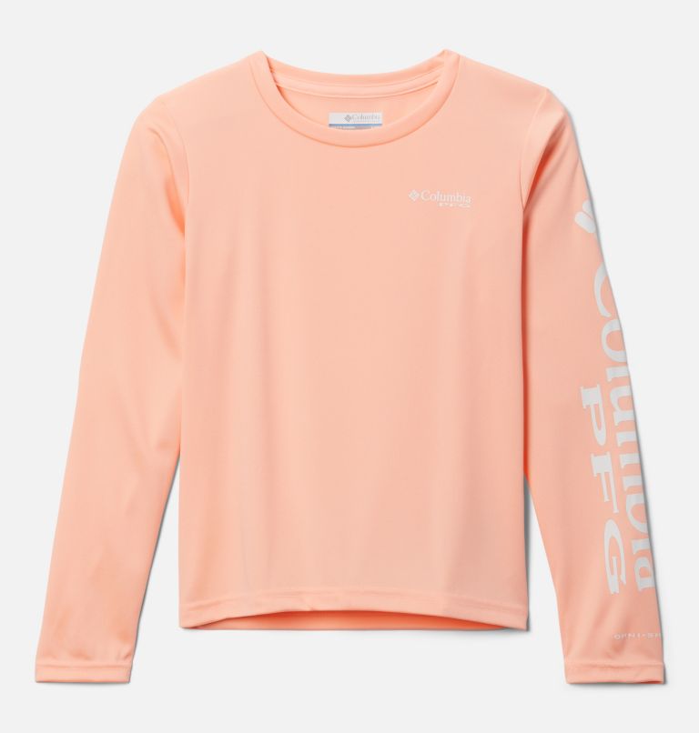 Girls' PFG Tidal Long Sleeve Shirt, Color: Tiki Pink, image 1