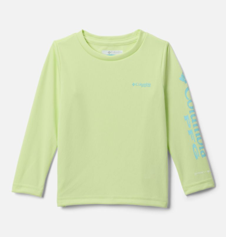 Girls' Toddler PFG Tidal Tee Long Sleeve Shirt, Color: Spring Yellow, Gulf Stream Logo, image 1