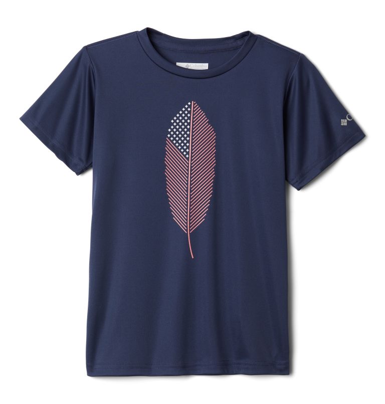 Girls' Petit Pond Graphic T-Shirt, Color: Nocturnal Feathery Flag, image 1