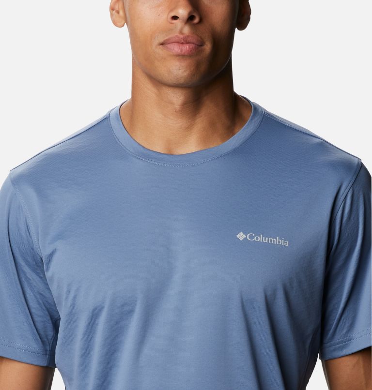 Thumbnail: Men's Zero Ice Cirro-Cool Short Sleeve Shirt, Color: Bluestone, Collegiate Navy Heather, image 4