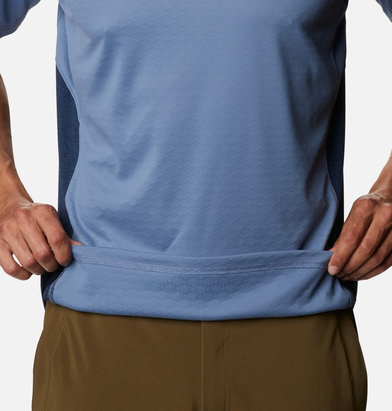 Men's Zero Ice Cirro-Cool Short Sleeve Shirt, Color: Bluestone, Collegiate Navy Heather, image 5