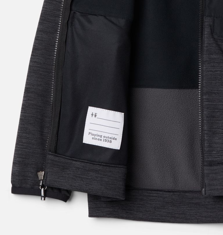 Thumbnail: Girls' Out-Shield Dry Fleece Full Zip Jacket, Color: Black, image 3