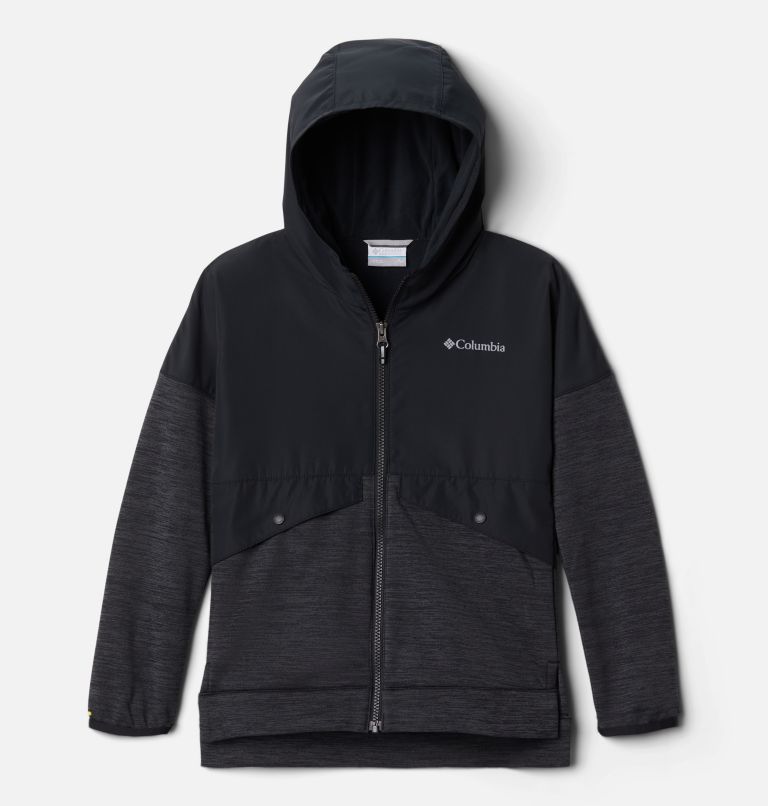 Girls' Out-Shield Dry Fleece Full Zip Jacket, Color: Black, image 1