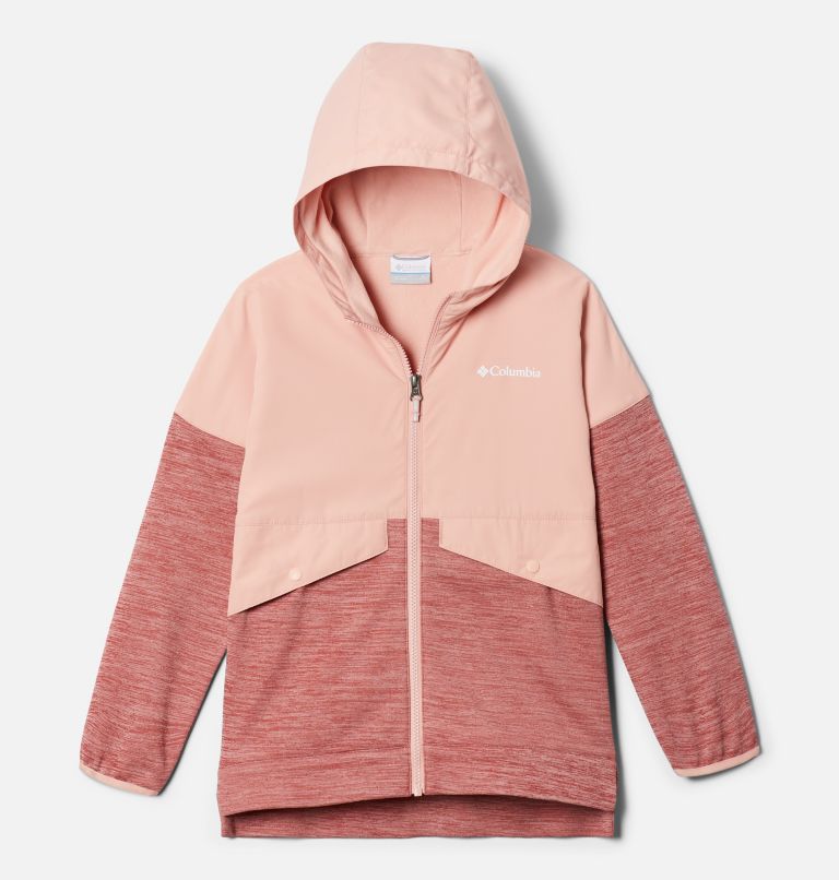Thumbnail: Girls' Out-Shield Dry Fleece Full Zip Jacket, Color: Faux Pink, Faux Pink Heather, image 1