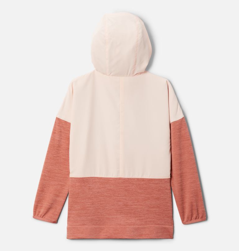 Thumbnail: Girl's Out-Shield Dry Fleece, Color: Peach Blossom, Dark Coral Heather, image 2