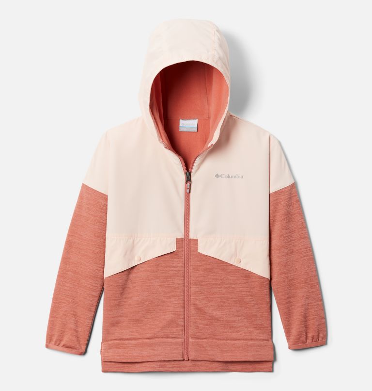 Thumbnail: Girl's Out-Shield Dry Fleece, Color: Peach Blossom, Dark Coral Heather, image 1