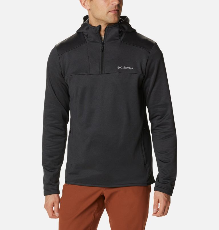 Men's Maxtrail Quarter Zip Fleece Hoodie, Color: Black
