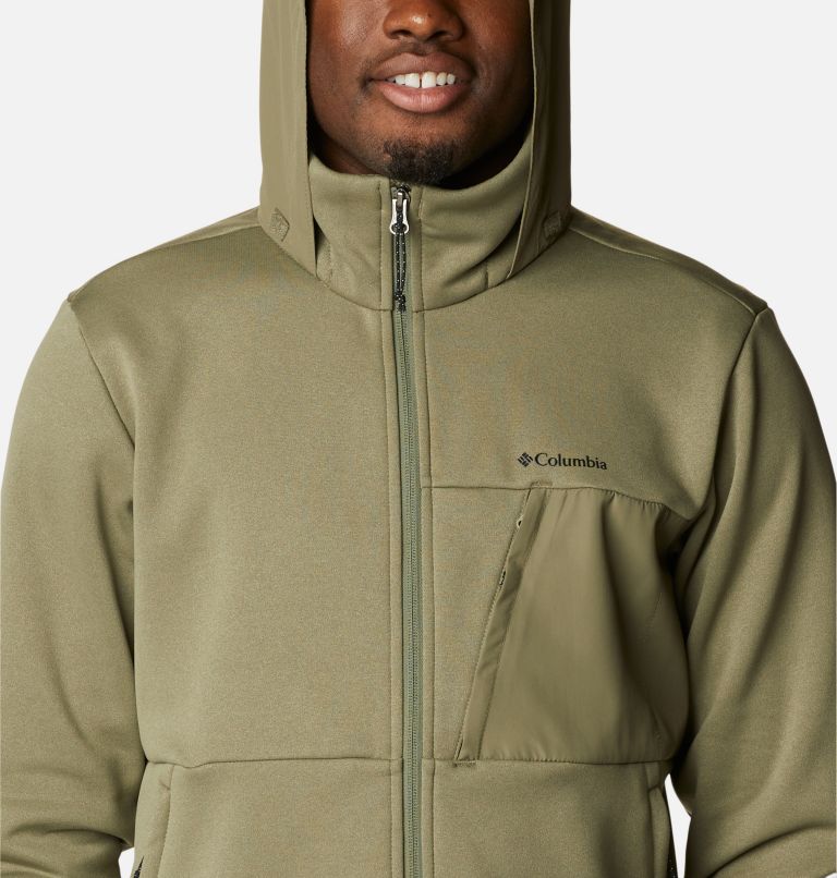 Manteau polaire à capuchon avec fermeture éclair Out-Shield Dry Homme, Color: Stone Green, image 4
