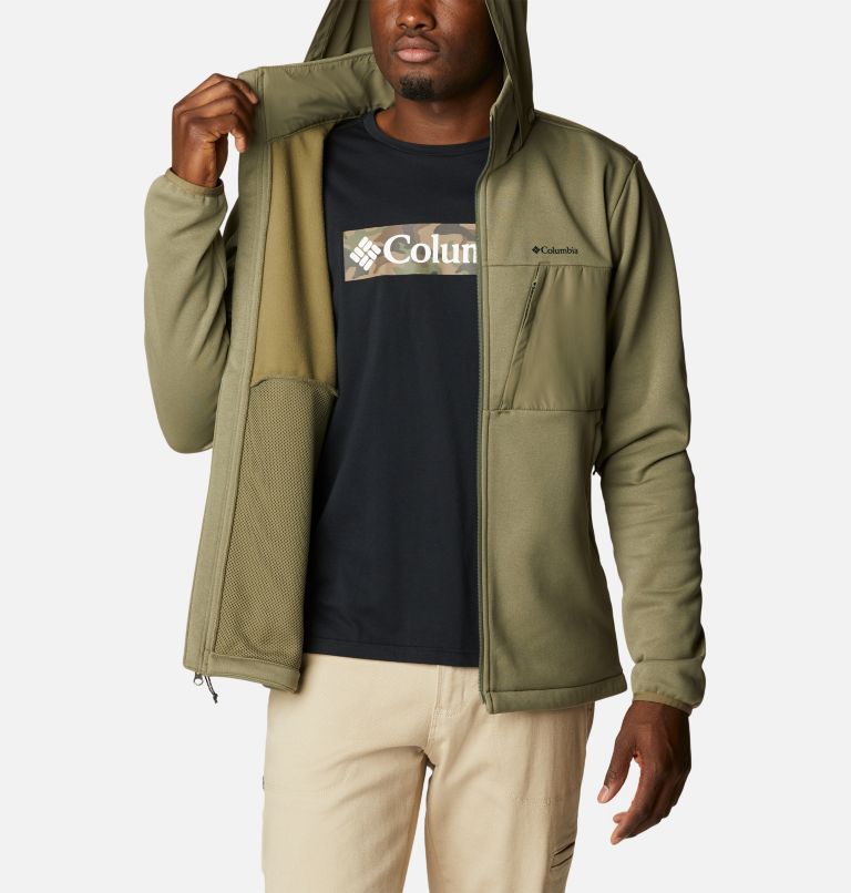 Manteau polaire à capuchon avec fermeture éclair Out-Shield Dry Homme, Color: Stone Green, image 5