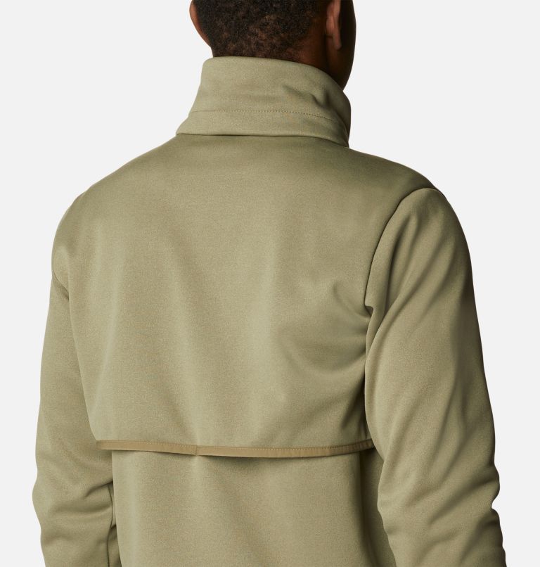 Men's Out-Shield Dry Full Zip Fleece Hooded Jacket, Color: Stone Green