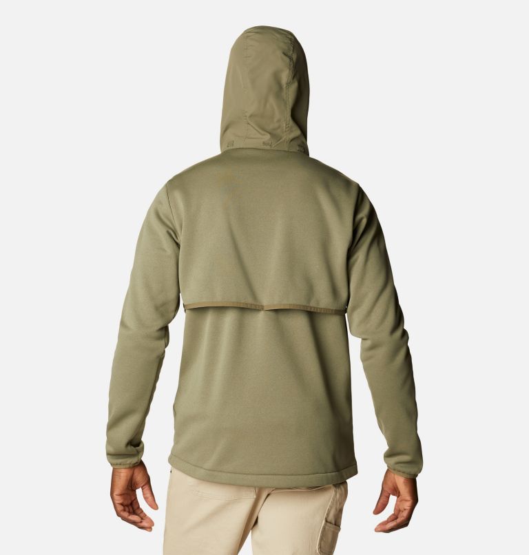Men's Out-Shield Dry Full Zip Fleece Hooded Jacket, Color: Stone Green