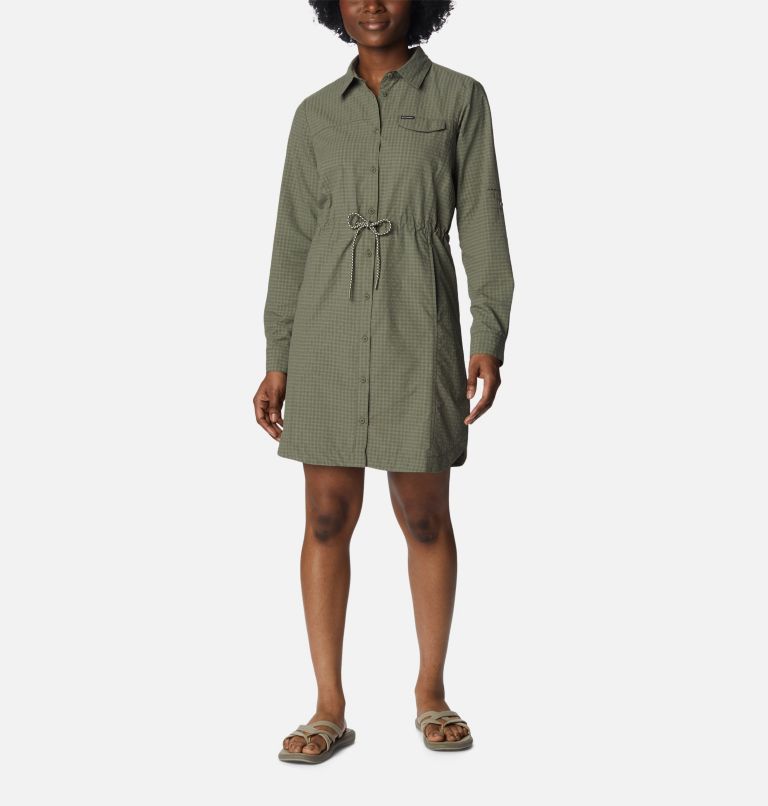 Women's Silver Ridge Novelty Dress, Color: Stone Green, image 1