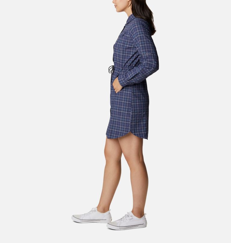 Women's Silver Ridge Novelty Dress, Color: Nocturnal Elevation Grid, image 3