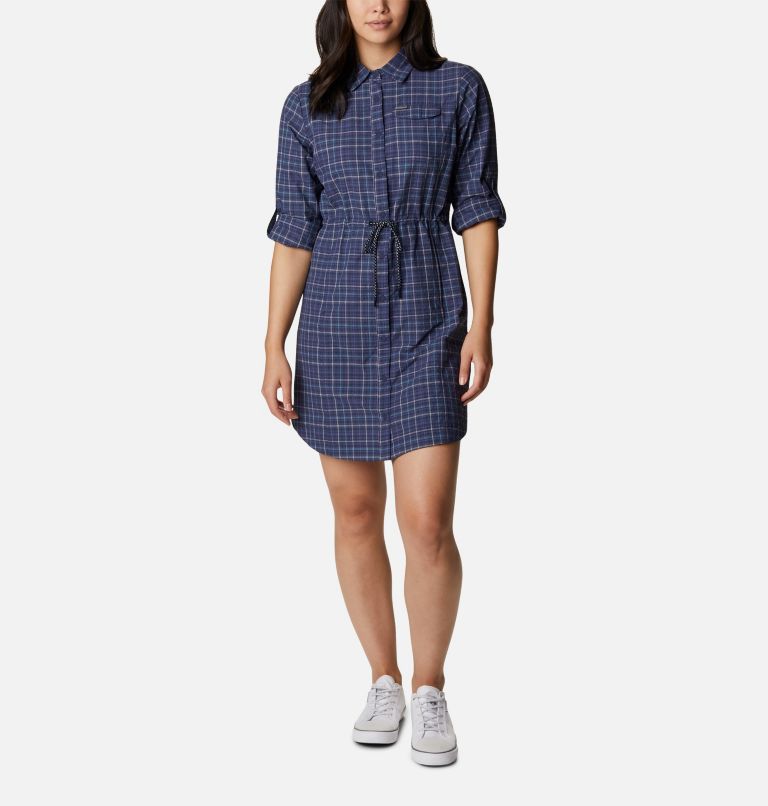 Women's Silver Ridge Novelty Dress, Color: Nocturnal Elevation Grid, image 5