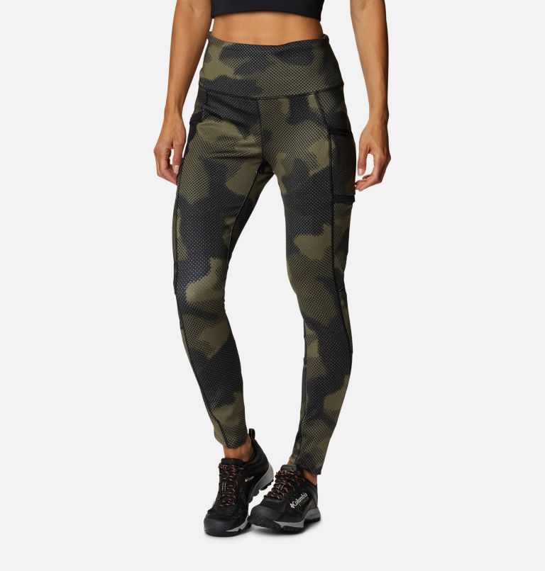 Women's Windgates II Leggings, Color: Stone Green Spotted Camo, image 1